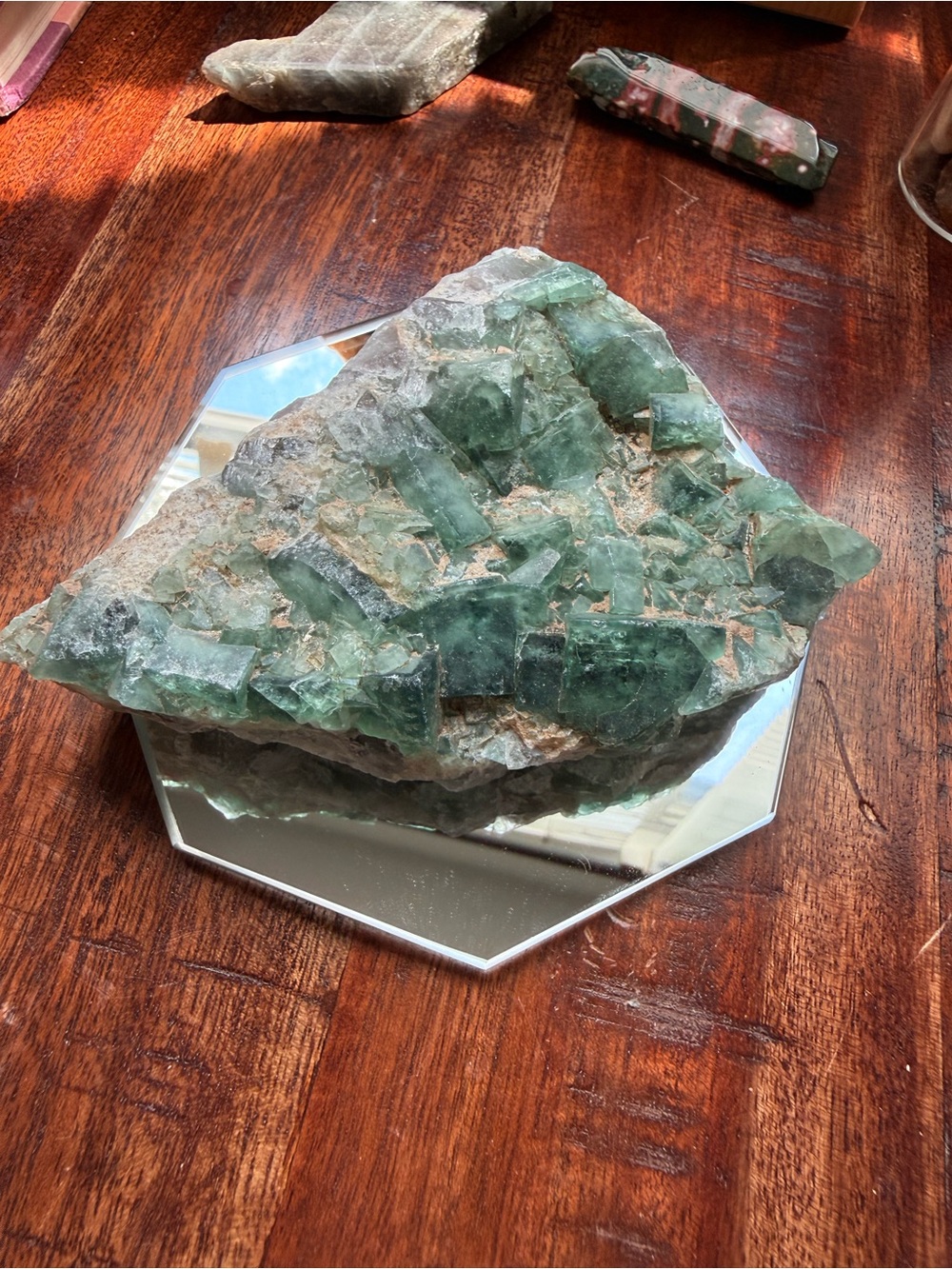 ✨ Green Fluorite Crystal Cluster on Matrix • 466g Collector Display Specimen - Picture 3 of 4